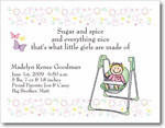Pen At Hand Stick Figures Birth Announcements - Sweet Girl